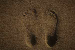 Barefoot on the floor also just feels right.